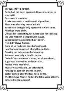 Eating in the 50s